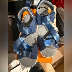 Livie & Luca Blue Camo Strap Sandals